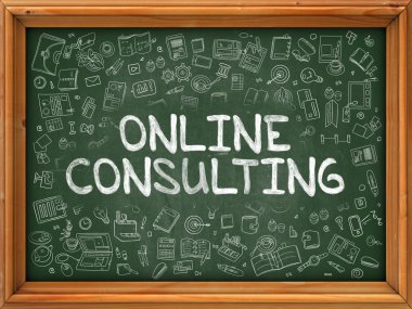 Çevrimiçi El Çizimi Danışmanlığıyla Yeşil Kiremit tahtası.