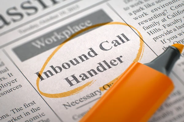 Arbeitsaufnahme Inbound Call Handler. — Stockfoto