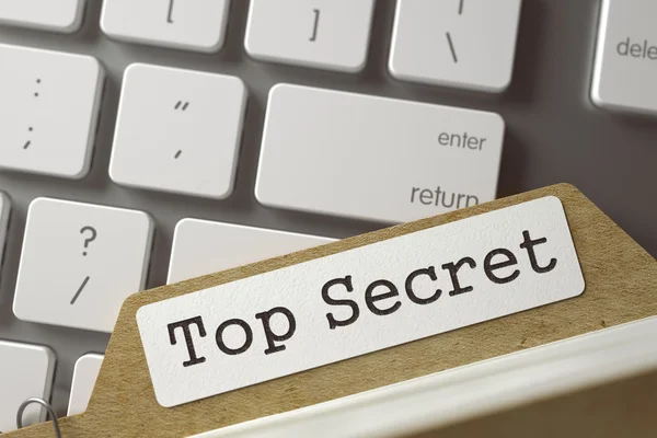 Arquivar Favoritos de Índice de Cartão com Top Secret . — Fotografia de Stock