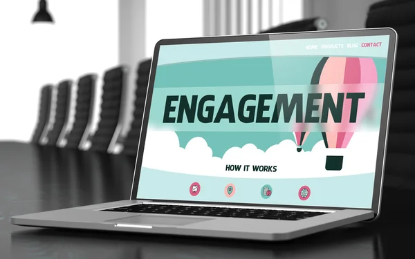 Laptop Screen with Engagement Concept. — 图库照片