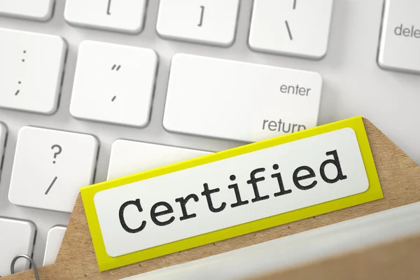 Archief bladwijzers van kaart index met gecertificeerde. — Stockfoto