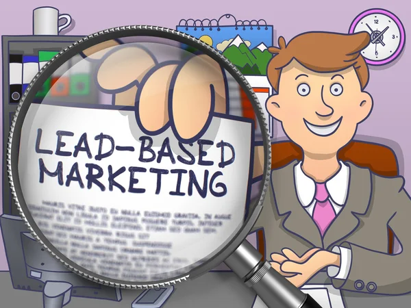 Lead-Based Marketing through Magnifier. Doodle Style.