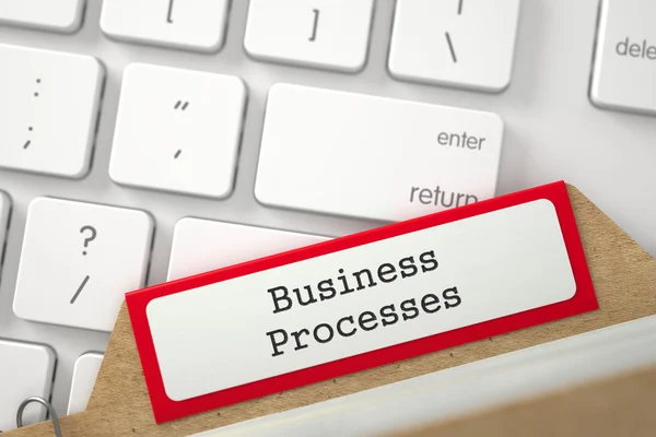 File Card with Business Processes. — Stock Photo, Image