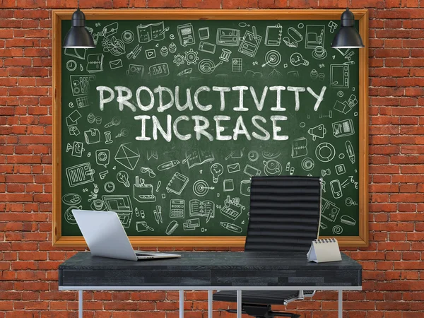 Chalkboard on the Office Wall with Productivity Increase Concept. — Stock Photo, Image