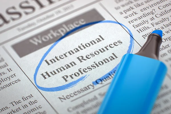 Vi anställer International Human Resources Professional. — Stockfoto