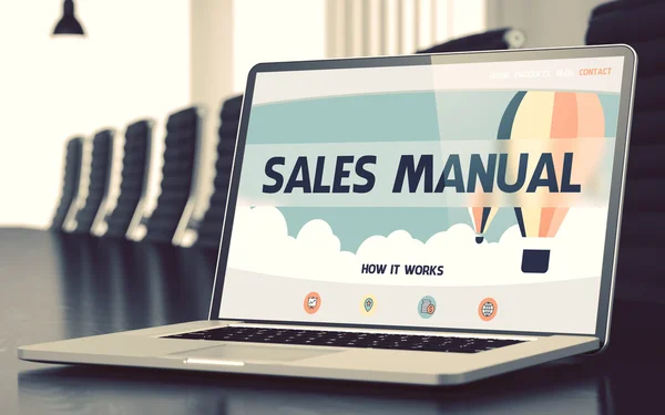 Sales Manual Concept on Laptop Screen. — Stock Photo, Image