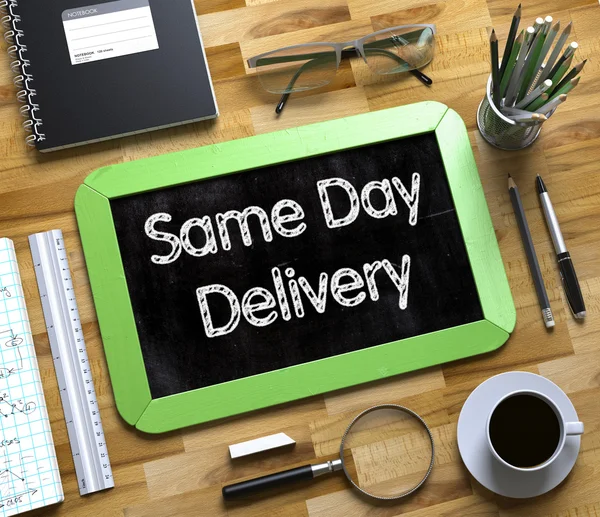 Small Chalkboard with Same Day Delivery. — Stock Photo, Image