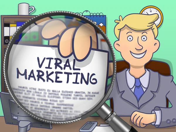 Virale marketing door middel van lens. Doodle concept. — Stockfoto