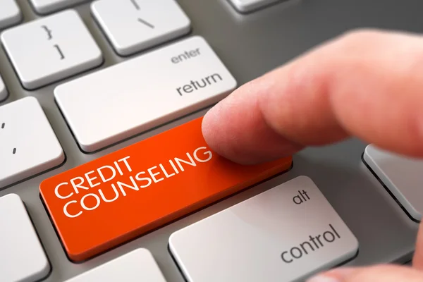 Credit Counseling - Concepto de teclado metálico . — Foto de Stock