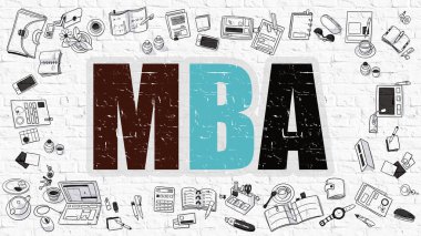 Doodle Tasarım Simgeleri ile Mba Kavramı.