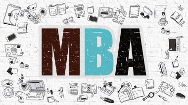 MBA Concept with Doodle Design Icons. clipart