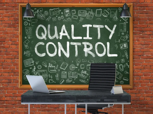 Quality Control - Hand Drawn on Green Chalkboard. — Stock Photo, Image