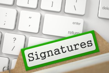 Folder Register with Inscription Signatures. clipart