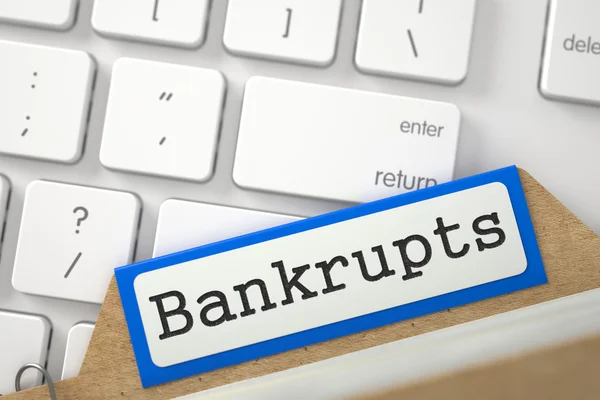 Card File with Bankrupts. — Stock Photo, Image