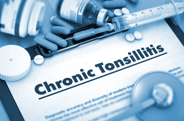 Chronická diagnóza Tonsillitis. Lékařský koncept. 3d. — Stock fotografie