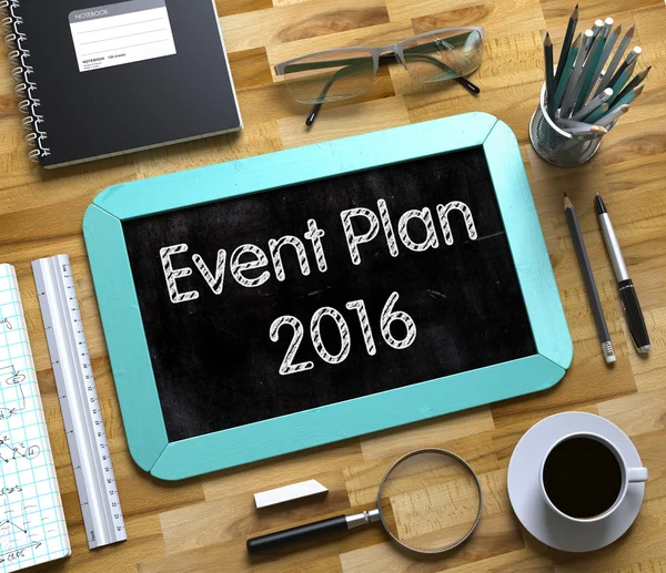 Small Chalkboard with Event Plan 2016 Concept. — Stock Photo, Image