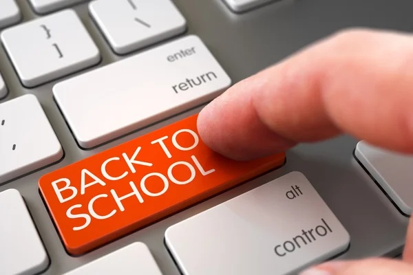 Zurück zur Schule - weißes Tastaturkonzept. — Stockfoto