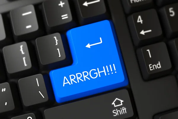 Niebieski Arrrgh przycisk na klawiaturze. — Zdjęcie stockowe