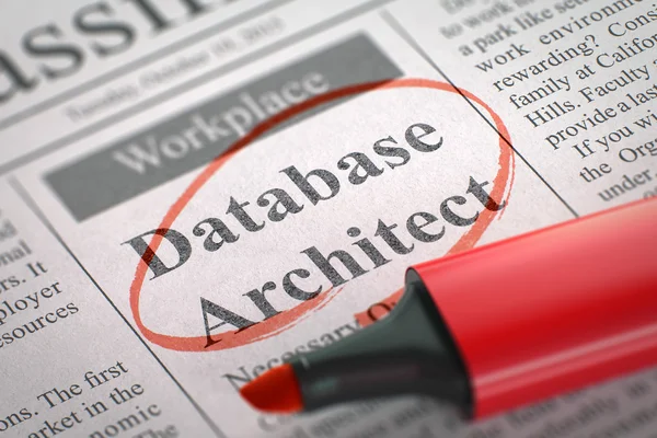 Database architect Word lid van ons team. — Stockfoto