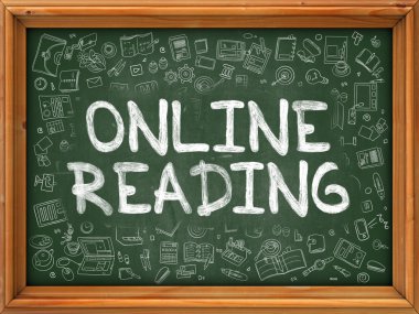 Online Okuma Kavramı. Karatahta'da Karalama Simgeleri.