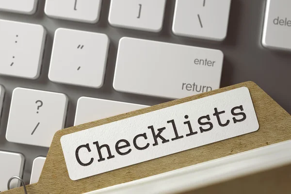 Archive Bookmarks of Card Index with Inscription Checklists. — Stock Photo, Image