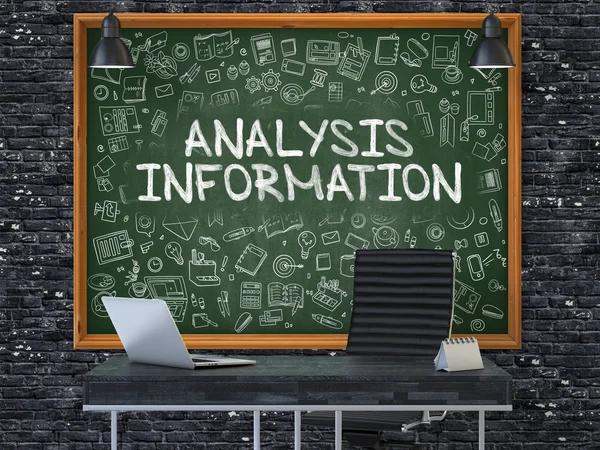 Hand dras analysinformation om Office Chalkboard. — Stockfoto