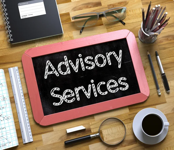 Advisory Services - Text on Small Chalkboard. — Stock Photo, Image