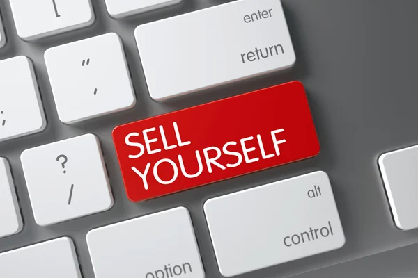 Sell Yourself CloseUp of Keyboard. 3D Rendering. — Stock Photo, Image