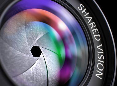 Yazıt Paylaşılan Vizyon ile Slr Kamera Lens. 3d Render.