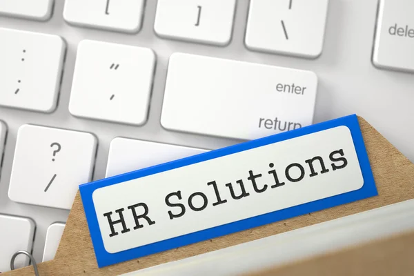 Folder Register with Inscription HR Solutions. — Stock Photo, Image