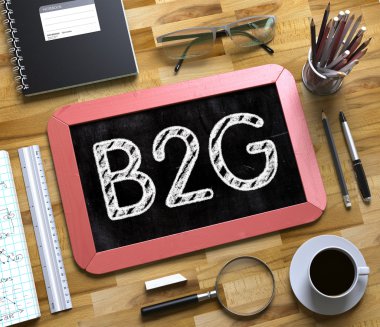 B2g - Metin Küçük Chalkboard üzerinde. 3d Rendering.