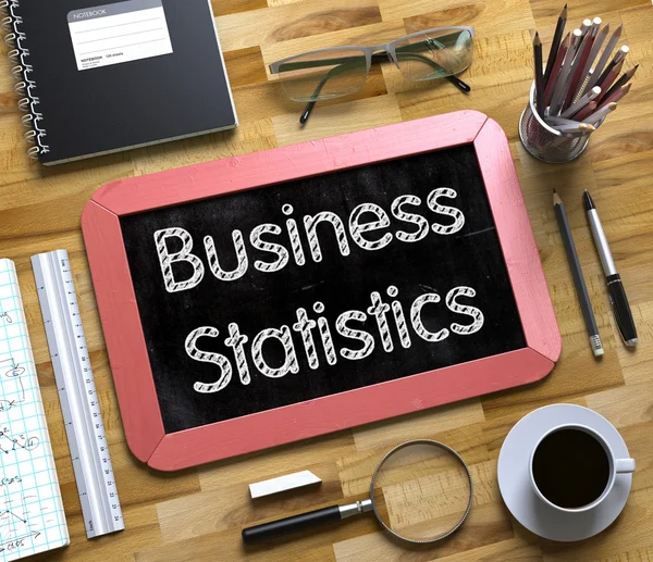 Business Statistics on Small Chalkboard. 3D Render. — Stock Photo, Image