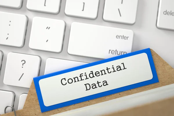 Sort Index Card with Inscription Confidential Data. — Stock Photo, Image