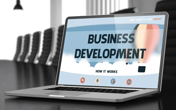 Business Development Concept on Laptop Screen. — Zdjęcie stockowe