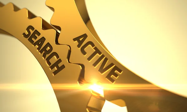 Recherche active sur les Golden Gears. Illustration 3D . — Photo