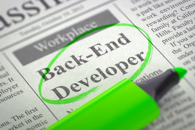 Were Hiring Back-End Developer. 3D Illustration.