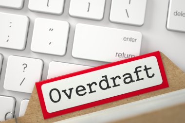 Yazıt Overdraft ile Klasör Dizin. 3d İllüstrasyon.