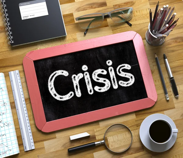 Crisis - Text on Small Chalkboard. 3D Illustration. — Stock Photo, Image