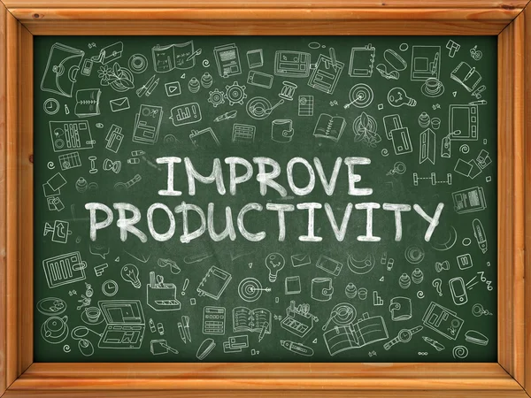 Improve Productivity - Hand Drawn on Green Chalkboard. — Zdjęcie stockowe