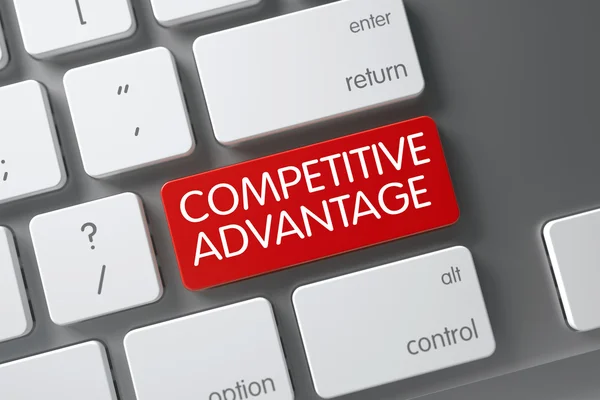 Red Competitive Advantage Keypad on Keyboard. 3D Illustration. — Stock Photo, Image