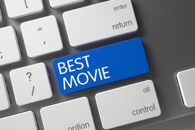 Klavyede Mavi En İyi Film Tuş Takımı. 3d Render.