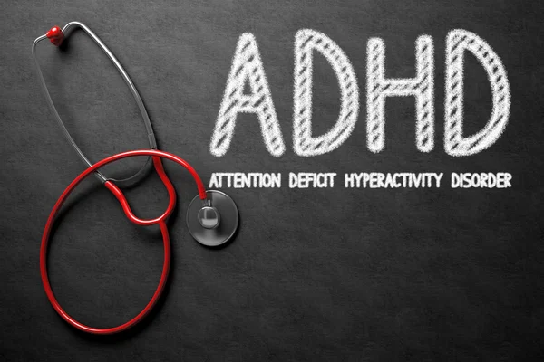 ADHD koncepció a Chalkboard. 3D illusztráció. — Stock Fotó