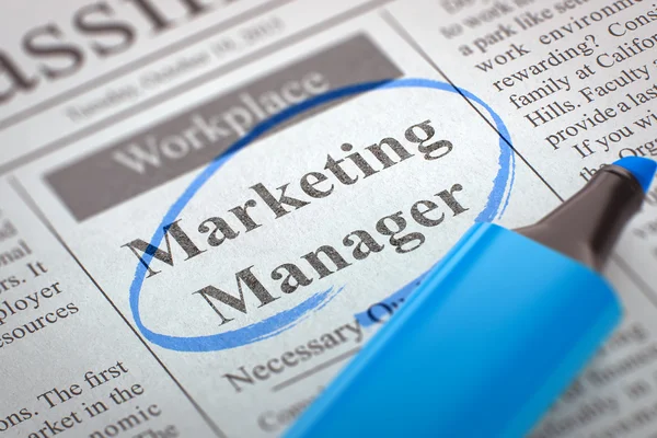 Wir stellen Marketing Manager ein. 3D-Illustration. — Stockfoto