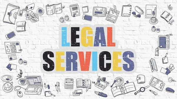 Legal Services Concept. Multicolor on White Brickwall. — Stock Photo, Image