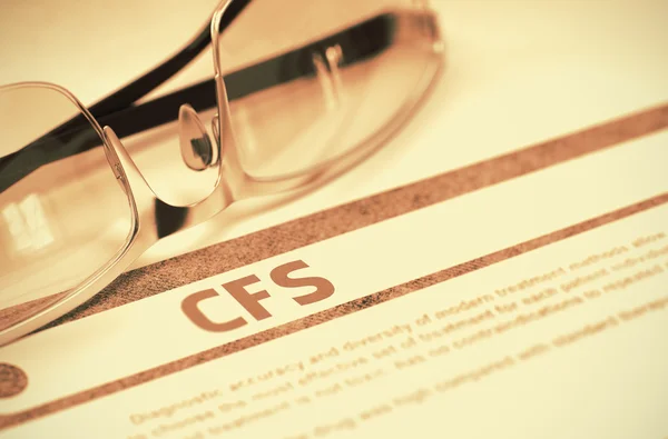 CFS - Diagnóstico impresso. Conceito de Medicina. Ilustração 3D . — Fotografia de Stock