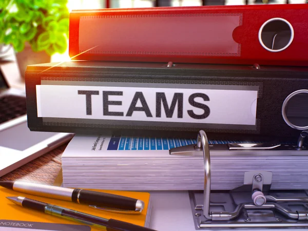 Teams on Black Office Folder. Toned Image. 3D Rendering. — Stock Photo, Image