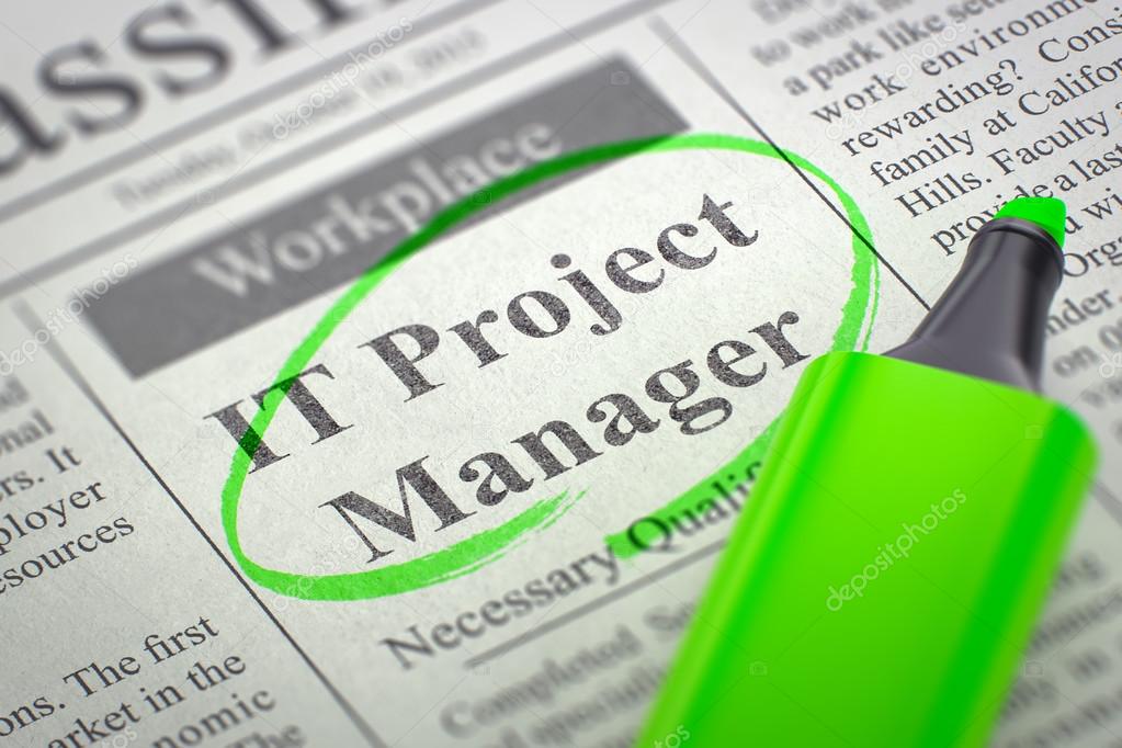 IT Project Manager Job Vacancy. 3D Illustration.