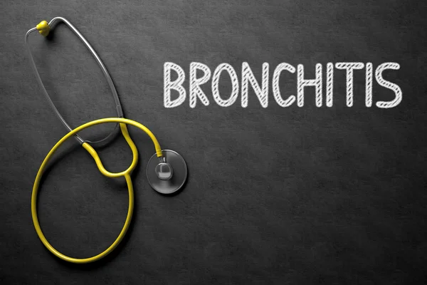 Bronquitis Escrito a mano en pizarra. Ilustración 3D . — Foto de Stock