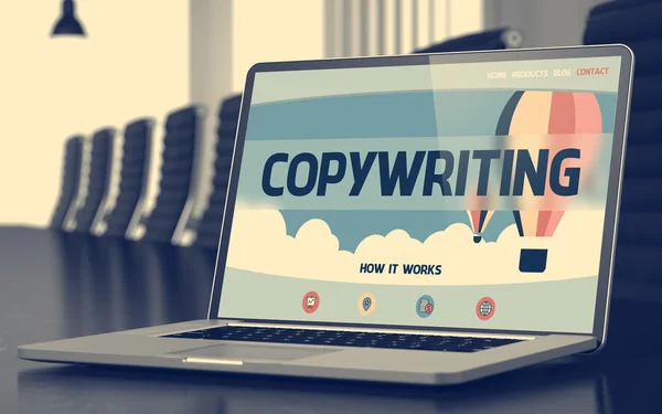 Schermo portatile con concetto di Copywriting. Render 3D . — Foto Stock