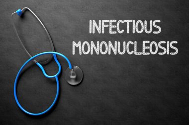 Chalkboard with Infectious Mononucleosis. 3D Illustration. clipart
